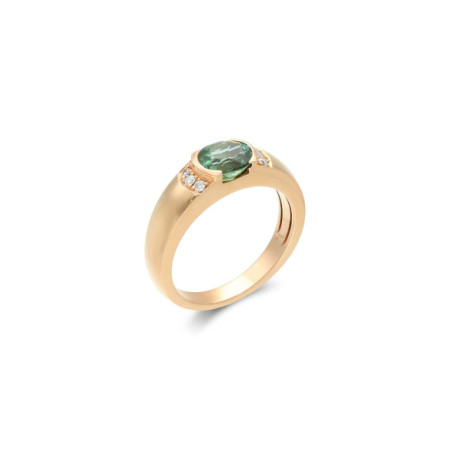 Anillo Oro Rosa, Turmalina Y Diamantes. Género: Mujer. Material: Oro rosa. Piedras: Turmalinas,Diamantes