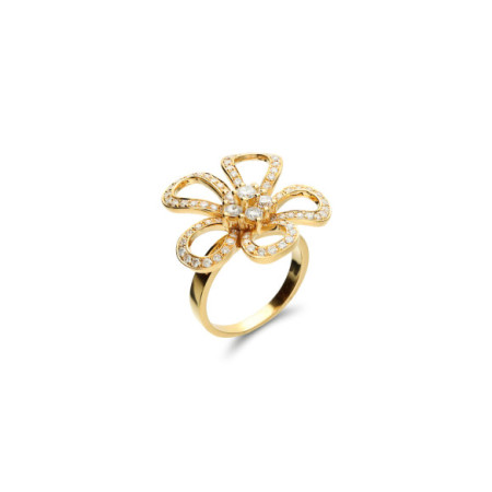 Anillo Oro Amarillo Y Diamantes. Género: Mujer. Material: Oro amarillo. Piedras: Diamantes