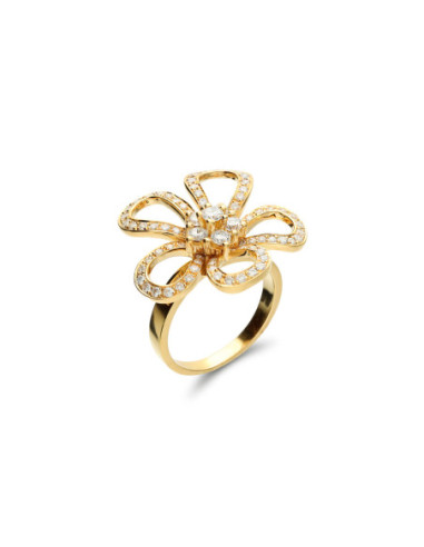 Anillo Oro Amarillo Y Diamantes