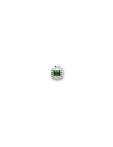Colgante Oro Blanco, Turmalina Y Diamantes