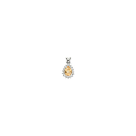 Colgante Oro Blanco, Topacio Y Diamantes. Género: Mujer. Material: Oro blanco. Piedras: Diamantes,Otras gemas