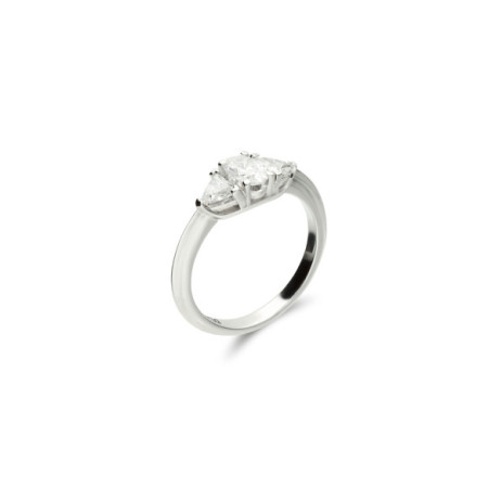 Anillo Oro Blanco Y Diamantes. Género: Mujer. Material: Oro blanco. Piedras: Diamantes
