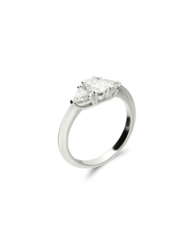 Anillo Oro Blanco Y Diamantes