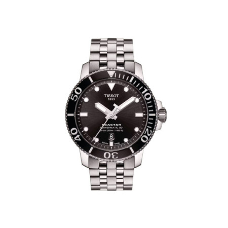 Reloj Tissot Seastar 1000 Powermatic 80 T120.407.11.051.00. Género: Hombre. Material: Acero. Tamaño: De 43mm a 46mm. Correa: Acero. Color esfera: Negro. Estilo: Casual,Deportivo. Movimiento: Automático. Características técnicas: Hora y segundero,Calendario,Reserva de marcha