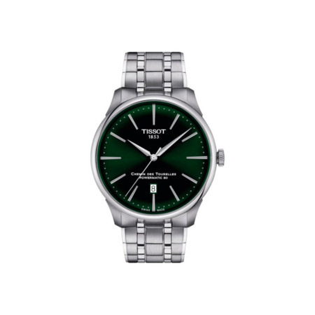 Reloj Tissot Chemin Des Tourelles Powermatic 80 T139.407.11.091.00. Género: Hombre. Material: Acero. Tamaño: De 39mm a 42mm. Correa: Acero. Color esfera: Verde. Estilo: Cocktail,Clásico. Movimiento: Automático. Características técnicas: Hora y segundero,Calendario,Reserva de marcha