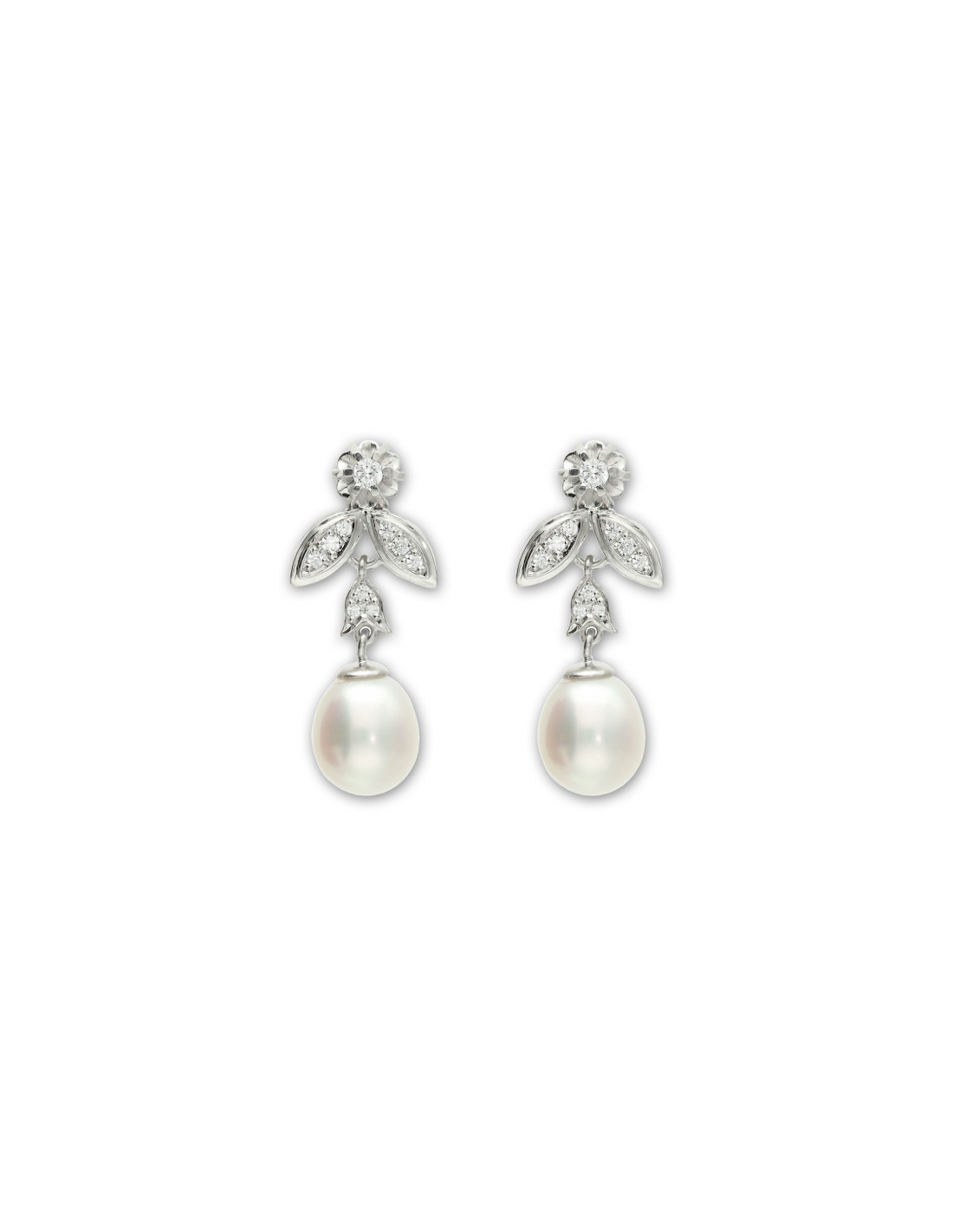Boucles d'oreilles coeurs - Dormeuses - Or jaune et or blanc 18ct Boucles d'oreilles coeurs - Dormeuses - Or jaune et or blanc 18ct