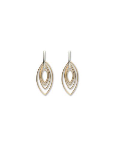 Pendientes Oro Amarillo-Blanco