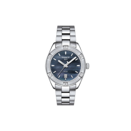 Reloj Tissot PR100 Sport Chic T101.910.11.121.00. Género: Mujer. Material: Acero. Tamaño: De 32mm a 38mm. Correa: Acero. Color esfera: Nácar. Estilo: Casual. Movimiento: Cuarzo. Características técnicas: Hora y segundero,Calendario