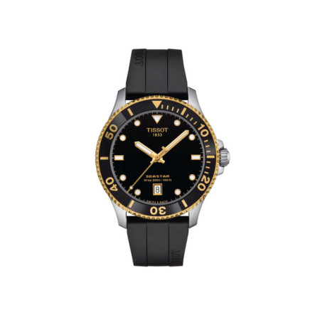 Reloj Tissot Seastar 1000 T120.410.27.051.00. Género: Hombre. Material: Acero. Tamaño: De 43mm a 46mm. Correa: Caucho. Color esfera: Negro. Estilo: Deportivo. Movimiento: Cuarzo. Características técnicas: Hora y segundero,Calendario