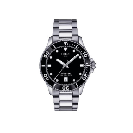 Reloj Tissot Seastar 1000 40 MM T120.410.11.051.00. Género: Hombre. Material: Acero. Tamaño: De 39mm a 42mm. Correa: Acero. Color esfera: Negro. Estilo: Deportivo,Casual. Movimiento: Cuarzo. Características técnicas: Hora y segundero,Calendario