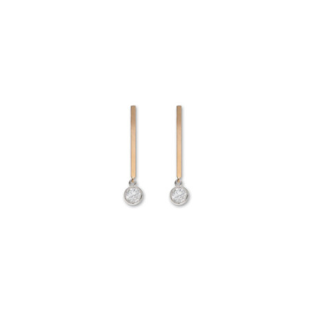 Pendientes Oro Amarillo Y Circonita. Género: Mujer. Material: Oro amarillo. Piedras: Circonitas