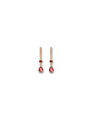 Pendientes Oro Amarillo Y Granates
