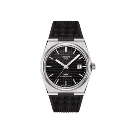 Reloj Tissot PRX Powermatic 80 T137.407.17.051.00. Género: Hombre. Material: Acero. Tamaño: De 39mm a 42mm. Correa: Caucho. Color esfera: Negro. Estilo: Casual. Movimiento: Automático. Características técnicas: Hora y segundero,Calendario,Reserva de marcha