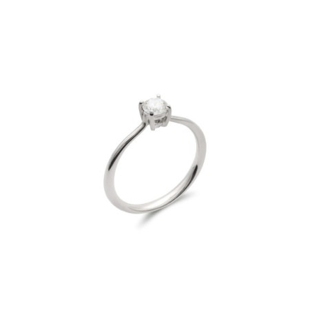 Anillo-Solitario Oro Blanco Y Diamante. Género: Mujer. Material: Oro blanco. Piedras: Diamantes