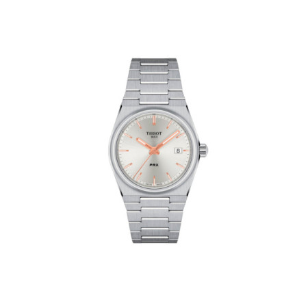 Reloj Tissot PRX 35 MM T137.210.11.031.00. Género: Mujer. Material: Acero. Tamaño: De 32mm a 38mm. Correa: Acero. Color esfera: Plata. Estilo: Casual. Movimiento: Cuarzo. Características técnicas: Hora y segundero,Calendario