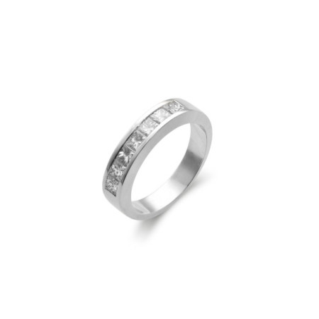 Anillo Oro Blanco Y Diamantes. Género: Mujer. Material: Oro blanco. Piedras: Diamantes