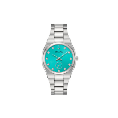 Reloj Bulova Surveyor Lady 96P243. Género: Mujer. Material: Acero. Tamaño: De 32mm a 38mm. Correa: Acero. Color esfera: Azul. Estilo: Cocktail. Movimiento: Cuarzo. Características técnicas: Hora y segundero