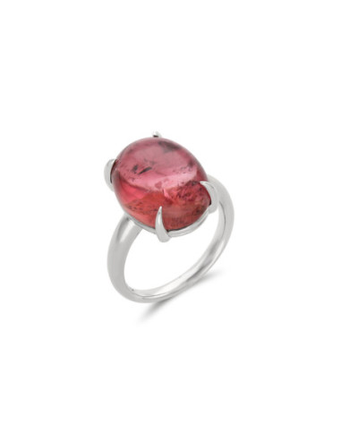 Anillo Oro Blanco Y Turmalina