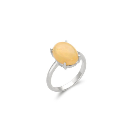 Anillo Oro Blanco Y Ópalo. Género: Mujer. Material: Oro blanco. Piedras: Otras gemas