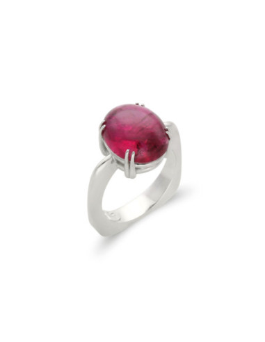 Anillo Oro Blanco Y Turmalina