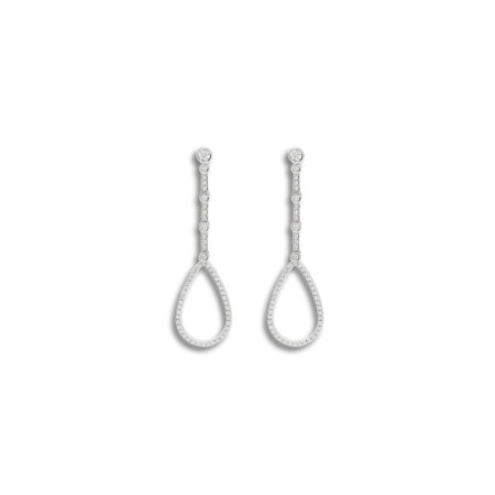 Pendientes Oro Blanco Y Diamantes. Género: Mujer. Material: Oro blanco. Piedras: Diamantes