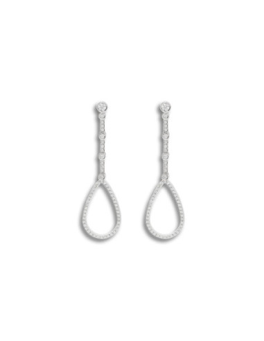 Pendientes Oro Blanco Y Diamantes