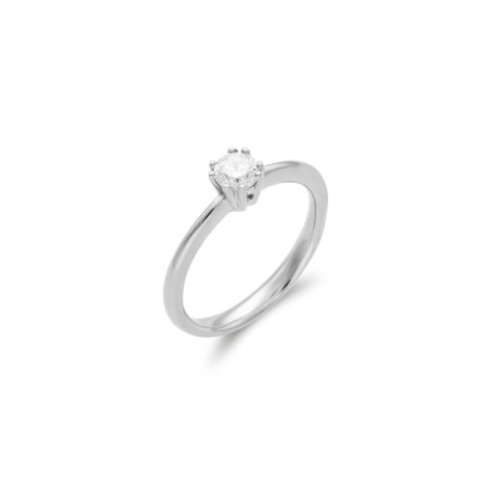 Anillo-Solitario Oro Blanco Y Diamante. Género: Mujer. Material: Oro blanco. Piedras: Diamantes