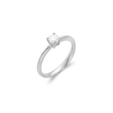 Anillo-Solitario Oro Blanco Y Diamante. Género: Mujer. Material: Oro blanco. Piedras: Diamantes