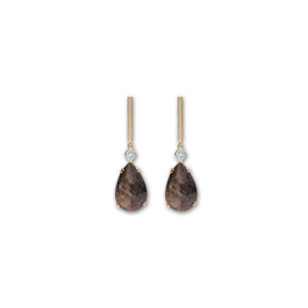 Pendientes Oro Amarillo, Aguamarina Y Zafiro. Género: Mujer. Material: Oro amarillo. Piedras: Aguamarinas,Zafiros