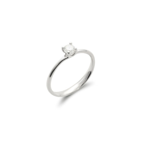 Anillo-Solitario Oro Blanco Y Diamante. Género: Mujer. Material: Oro blanco. Piedras: Diamantes