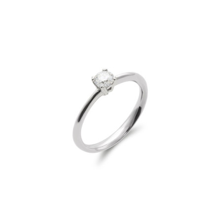 Anillo-Solitario Oro Blanco Y Diamante. Género: Mujer. Material: Oro blanco. Piedras: Diamantes