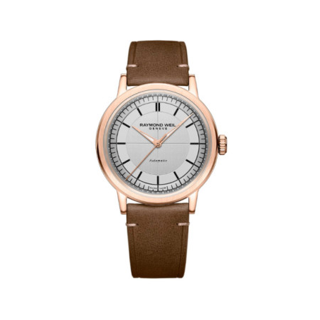 Reloj Raymond Weil Millesime 2925-PC5-65001. Género: Hombre. Material: Acero. Tamaño: De 39mm a 42mm. Correa: Piel. Color esfera: Plata. Estilo: Cocktail,Clásico. Movimiento: Automático. Características técnicas: Hora y segundero,Reserva de marcha