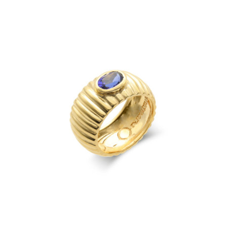 Anillo Plata Chapada Y Piedra Azul. Género: Mujer. Material: Plata chapada. Piedras: Otras gemas