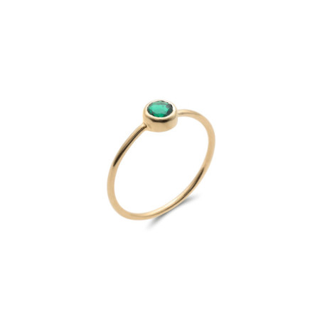 Anillo Oro Amarillo Y Esmeralda. Género: Mujer. Material: Oro amarillo. Piedras: Esmeraldas