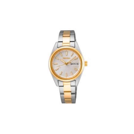 Reloj Seiko Neo Classic SUR454P1. Género: Mujer. Material: Acero. Tamaño: Menos de 32mm. Correa: Acero. Color esfera: Plata. Estilo: Clásico,Cocktail. Movimiento: Cuarzo. Características técnicas: Hora y segundero,Calendario