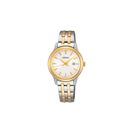 Reloj Seiko Neo Classic SUR410P1. Género: Mujer. Material: Acero. Tamaño: Menos de 32mm. Correa: Acero. Color esfera: Blanco. Estilo: Clásico,Cocktail. Movimiento: Cuarzo. Características técnicas: Hora y segundero,Calendario