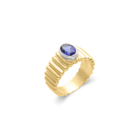 Anillo Plata Chapada Con Piedra Azul. Género: Mujer. Material: Plata chapada. Piedras: Otras gemas