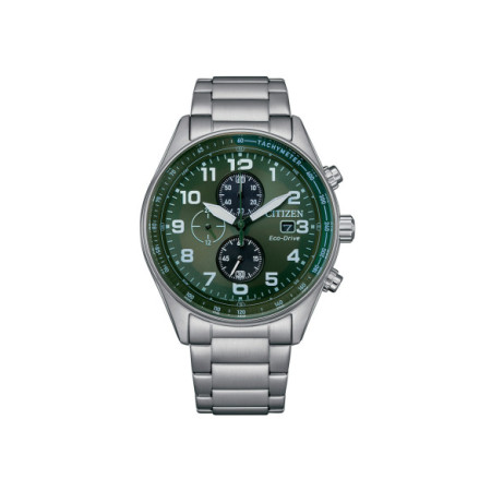 Reloj Citizen Urban Crono CA0770-72X. Género: Hombre. Material: Acero. Tamaño: De 43mm a 46mm. Correa: Acero. Color esfera: Verde. Estilo: Casual. Movimiento: Eco Drive. Características técnicas: Hora y segundero,Calendario,Cronógrafo