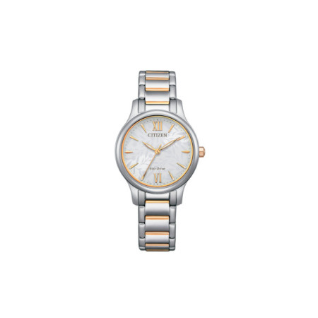 Reloj Citizen Eco-Drive Lady EM0895-73A. Género: Mujer. Material: Acero. Tamaño: Menos de 32mm. Correa: Acero. Color esfera: Plata. Estilo: Clásico,Cocktail. Movimiento: Eco Drive. Características técnicas: Hora y segundero