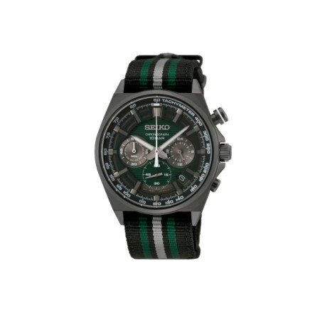 Reloj Seiko Neo Sports SSB411P1. Género: Hombre. Material: Acero. Tamaño: De 39mm a 42mm. Correa: Otros. Color esfera: Verde. Estilo: Deportivo. Movimiento: Cuarzo. Características técnicas: Hora y segundero,Calendario,Cronógrafo
