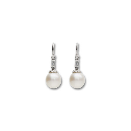 Pendientes Oro Blanco, Diamantes Y Perlas Australianas. Género: Mujer. Material: Oro blanco. Piedras: Diamantes,Perlas