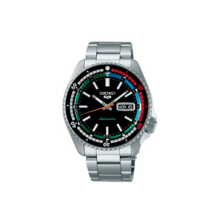 Reloj Seiko 5 Sports SKX Style SRPK13K1. Género: Mujer. Material: Acero. Tamaño: De 39mm a 42mm. Correa: Acero. Color esfera: Negro. Estilo: Casual,Deportivo. Movimiento: Automático. Características técnicas: Hora y segundero,Calendario,Reserva de marcha
