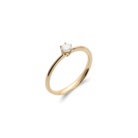 Anillo-Solitario Oro Amarillo Y Diamante. Género: Mujer. Material: Oro amarillo. Piedras: Diamantes