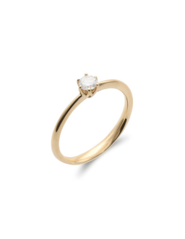 Anillo-Solitario Oro Amarillo Y Diamante
