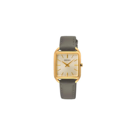 Reloj Seiko Classic SWR090P1. Género: Mujer. Material: Acero. Tamaño: Menos de 32mm. Correa: Piel. Color esfera: Dorada. Estilo: Clásico,Cocktail. Movimiento: Cuarzo. Características técnicas: Solo hora