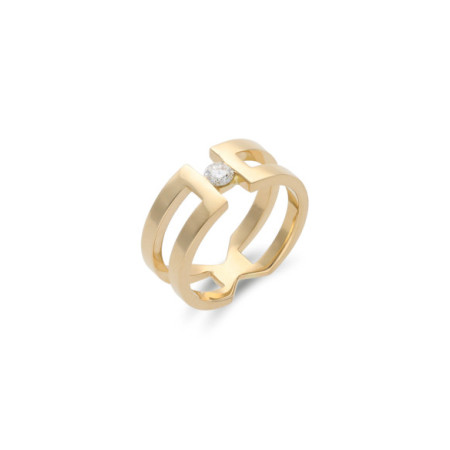Anillo-Solitario Oro Amarillo Y Diamante. Género: Mujer. Material: Oro amarillo. Piedras: Diamantes