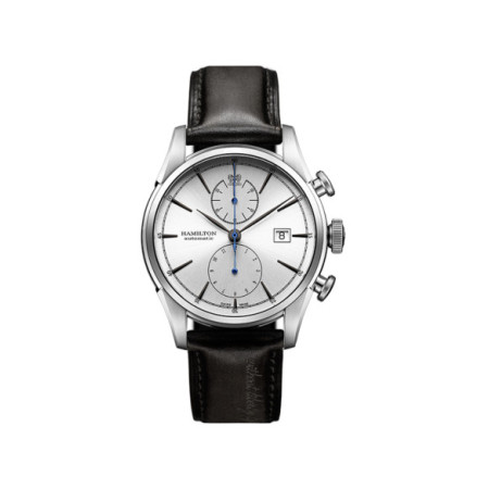 Reloj Hamilton American Classic Spirit of Liberty H32416781. Género: Hombre. Material: Acero. Tamaño: De 39mm a 42mm. Correa: Piel. Color esfera: Plata. Estilo: Casual. Movimiento: Automático. Características técnicas: Hora y segundero,Calendario,Cronógrafo,Reserva de marcha