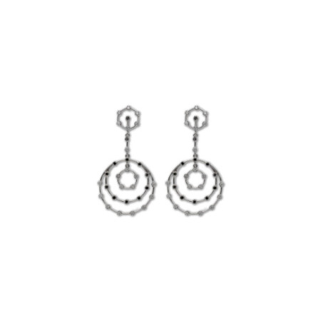 Pendientes Oro Blanco Diamantes Negros y Blancos. Género: Mujer. Material: Oro blanco. Piedras: Diamantes