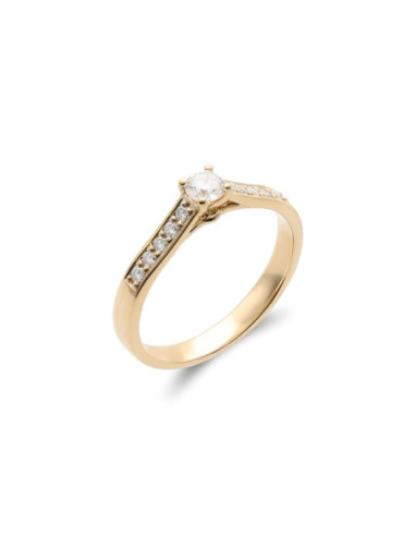 Anillo Oro Amarillo Y Diamantes