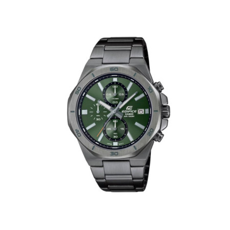 Reloj Casio Edifice EFV-640DC-3AVUEF. Género: Hombre. Material: Acero. Tamaño: De 43mm a 46mm. Correa: Acero. Color esfera: Verde. Estilo: Clásico. Movimiento: Cuarzo. Características técnicas: Hora y segundero,Calendario